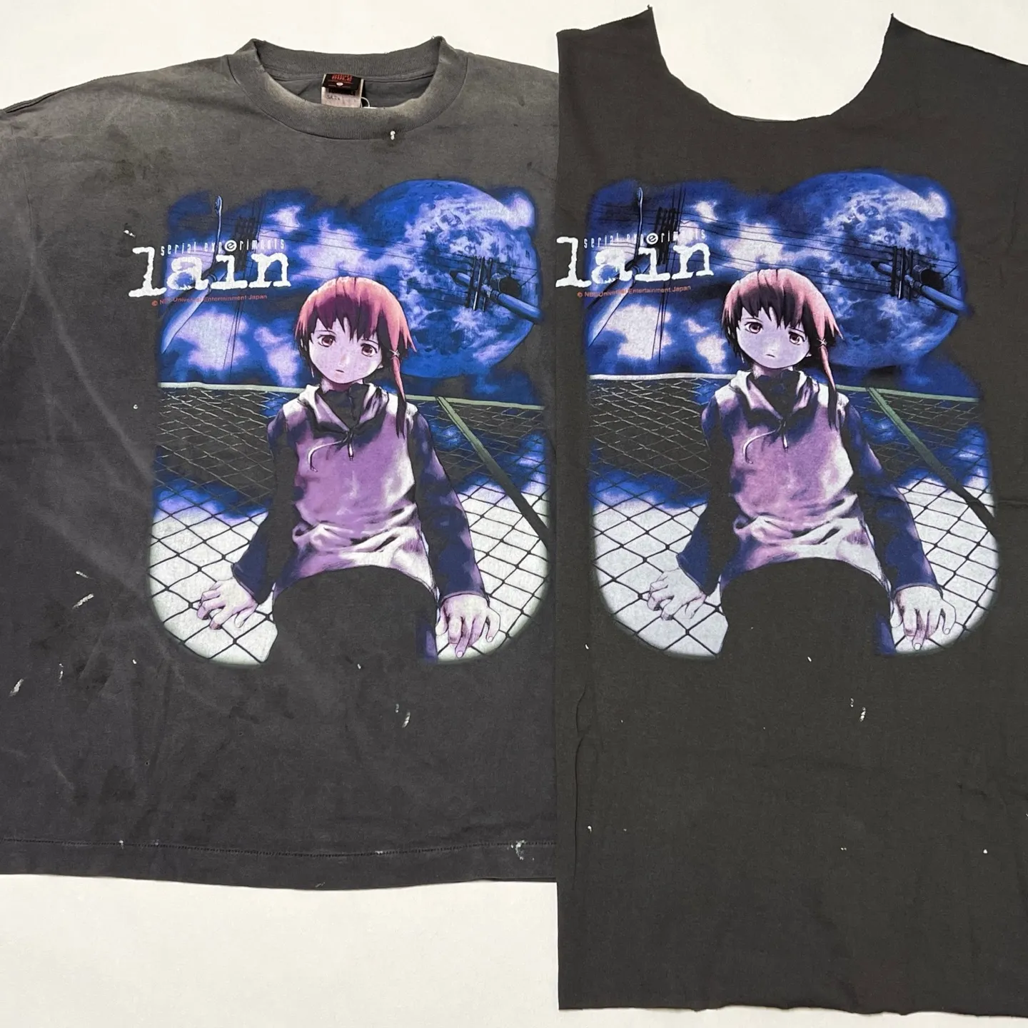 Printing proofing SAINT Mxxxxxx × serial experiments lain × GEEKS RULE GS_SS TEE/LAIN/BLK Sci-fi masterpiece anime <Ringtone> co-branded Ringtone co-branded distressed short-sleeves Washed black S-XL Super rich and delicate printing technology perfectly shows the authentic details Customized co-branded accessories The real correct version Ready-made garments Assute dyeing Washed to make old Maliu water faded
